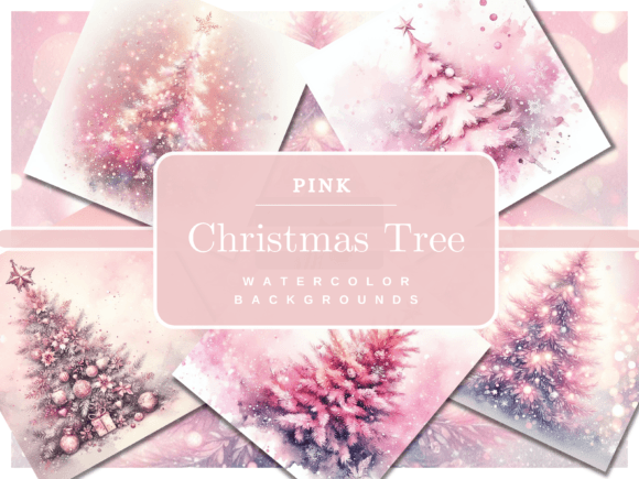 23 Pink Christmas Tree Backgrounds for Festive Designs