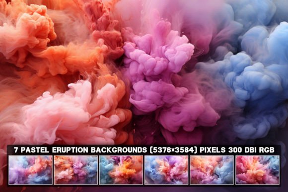 7 Abstract Pastel Eruption Backgrounds: A Fresh Design Asset