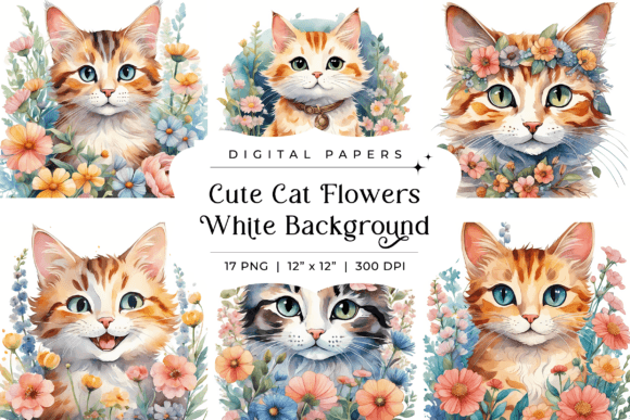 Cute Cat Flowers White Backgrounds: A Designer's Guide