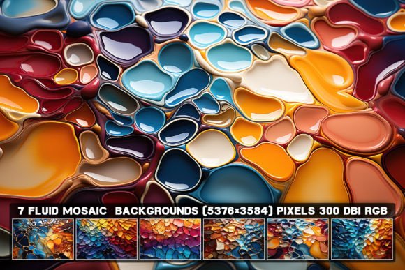Elevate Your Designs with 7 Abstract Fluid Mosaic Backgrounds