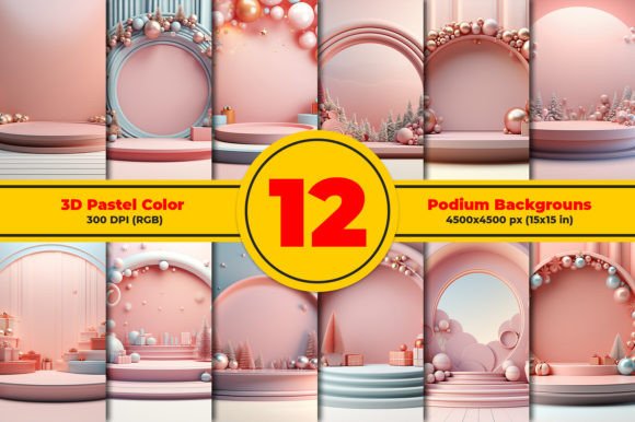 Elevate Your Visuals with 3D Pastel Color Podium Backgrounds