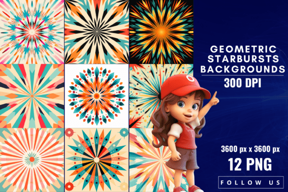 Elevate Your Visuals with Geometric Starbursts Backgrounds