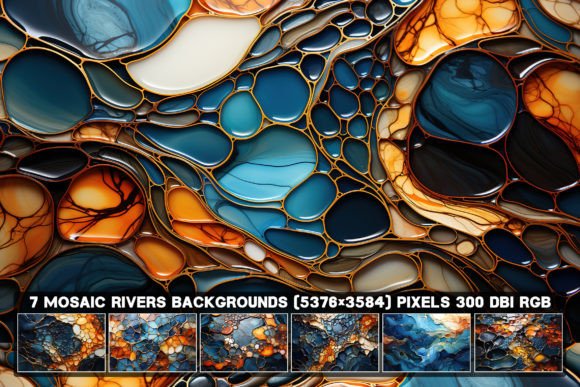 Flowing Elegance: Mastering Projects with 7 Mosaic Rivers Backgrounds