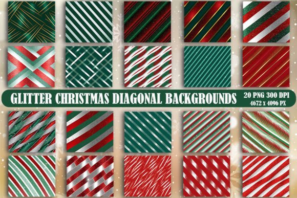 Glitter Christmas Diagonal Backgrounds: Festive Sparkle for Designers