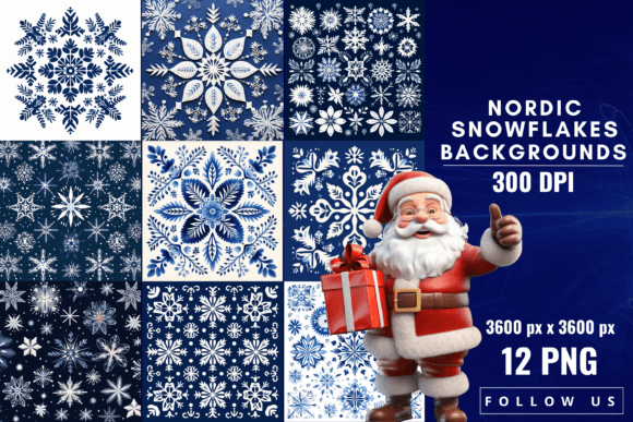 Nordic Snowflakes Backgrounds: A Touch of Winter Magic