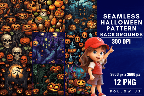 Seamless Halloween Pattern Backgrounds for Spooky Designs