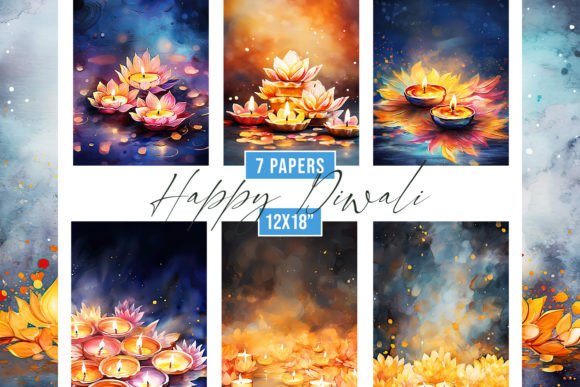 Stunning Watercolor Happy Diwali Backgrounds for Creative Projects