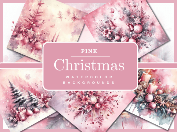 Unwrap the Magic of 40 Pink Watercolor Christmas Backgrounds
