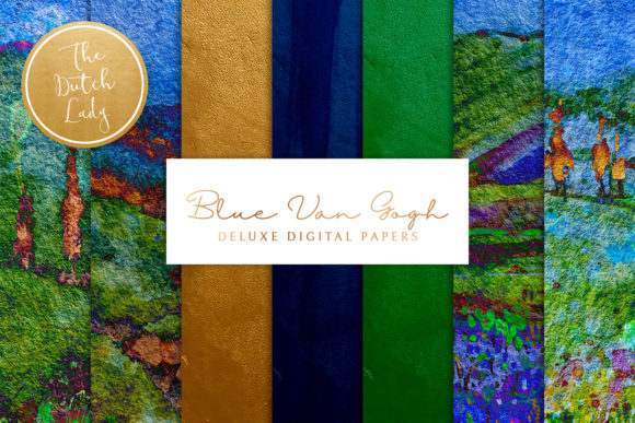 Van Gogh Style Blue Backgrounds: A Digital Designer's Dream