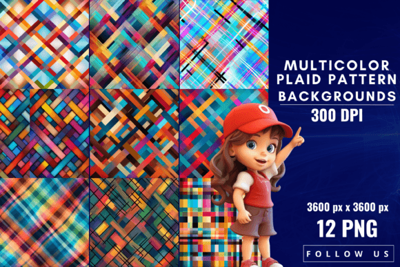 Vibrant Style with Multicolor Plaid Pattern Backgrounds
